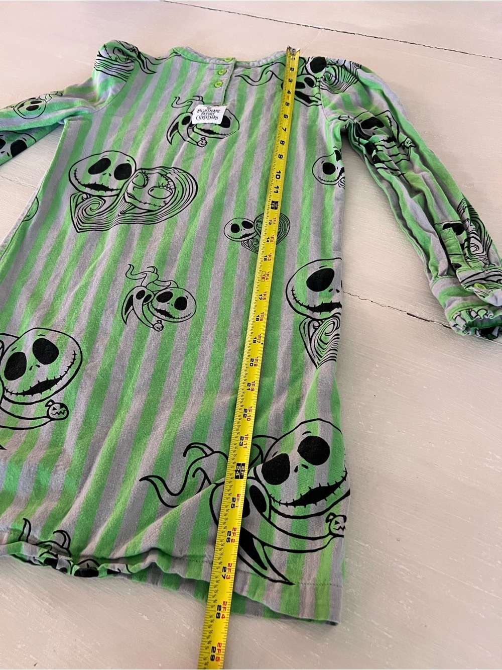 Disney Nightmare Before Christmas  Girls Size 7/8 Jack Sally Green nightgown pjs - Picture 5 of 6